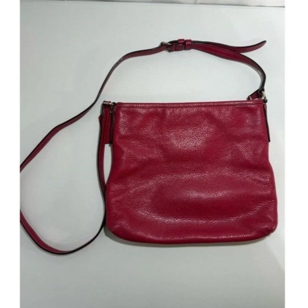 Coach Raspberry Pink Pebbled Leather Crossbody Bag F28035